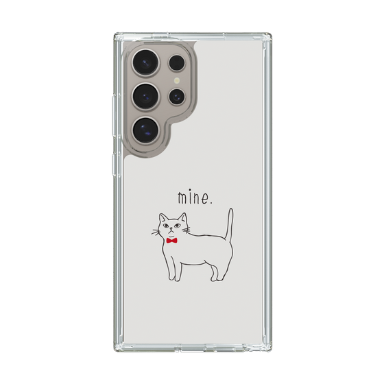 スリムプロテクションケース［ 蝶ネクタイねこ - White ］