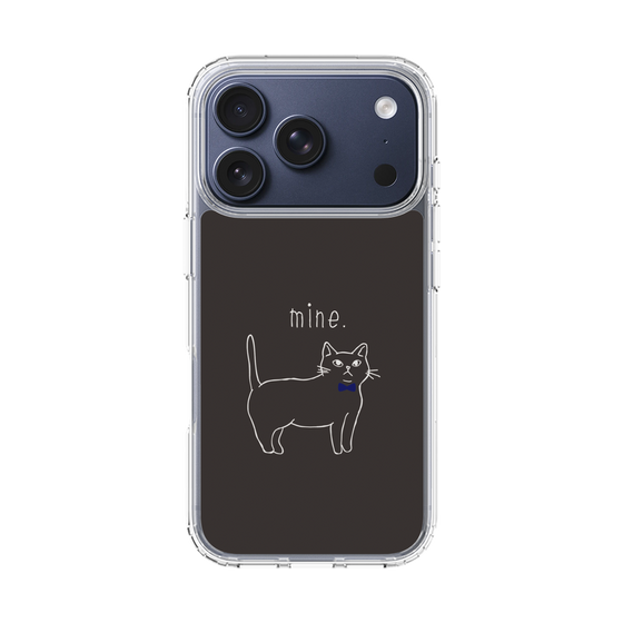スリムプロテクションケース［ 蝶ネクタイねこ - Black ］