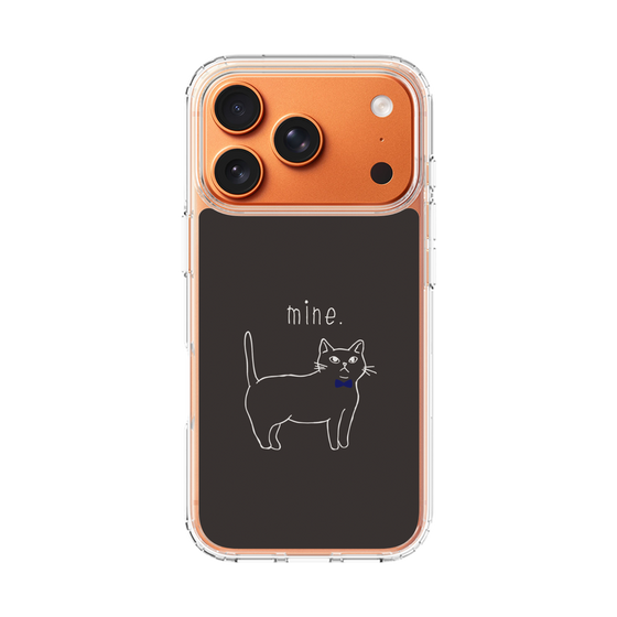 スリムプロテクションケース［ 蝶ネクタイねこ - Black ］