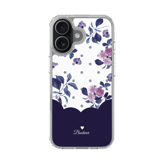 スリムプロテクションケース［ ツインドットフラワー - Navy ］