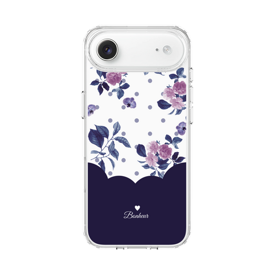 スリムプロテクションケース［ ツインドットフラワー - Navy ］