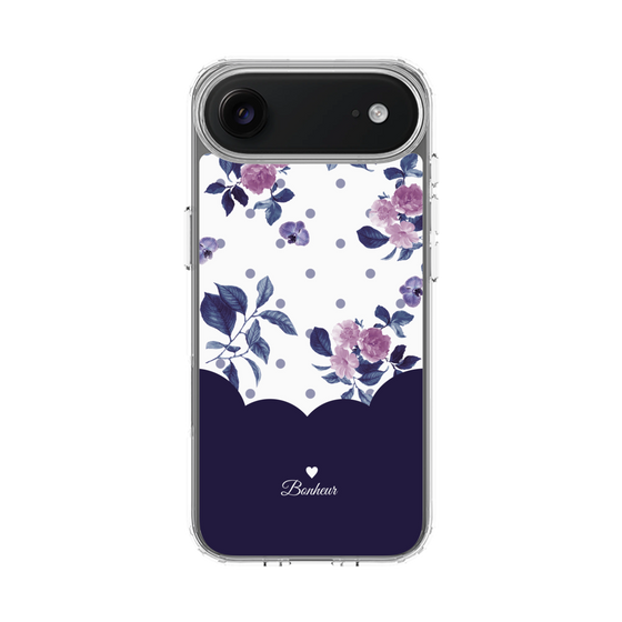 スリムプロテクションケース［ ツインドットフラワー - Navy ］