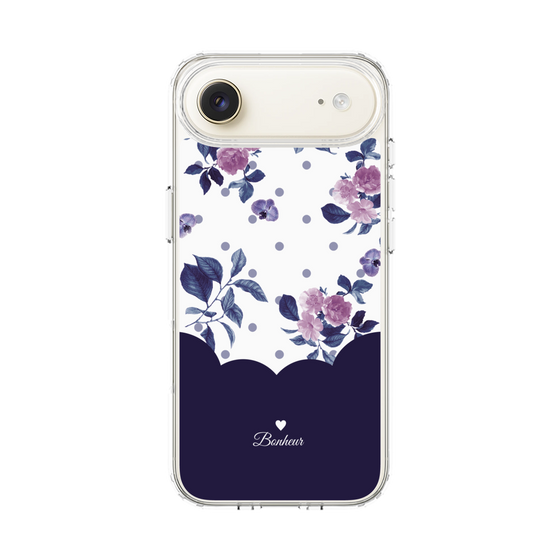 スリムプロテクションケース［ ツインドットフラワー - Navy ］