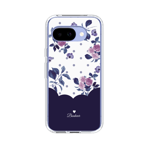 スリムプロテクションケース［ ツインドットフラワー - Navy ］