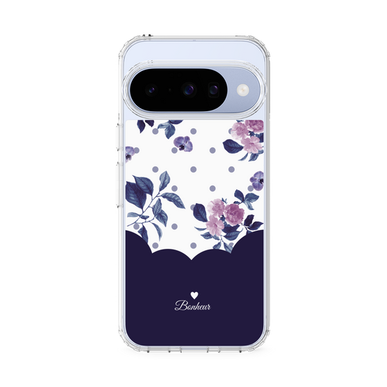 スリムプロテクションケース［ ツインドットフラワー - Navy ］