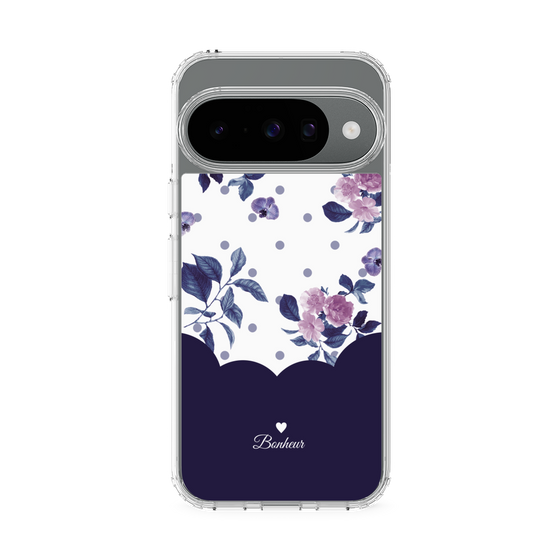 スリムプロテクションケース［ ツインドットフラワー - Navy ］