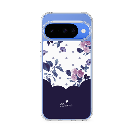 スリムプロテクションケース［ ツインドットフラワー - Navy ］