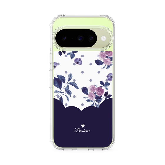 スリムプロテクションケース［ ツインドットフラワー - Navy ］