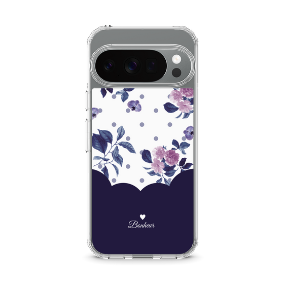 スリムプロテクションケース［ ツインドットフラワー - Navy ］