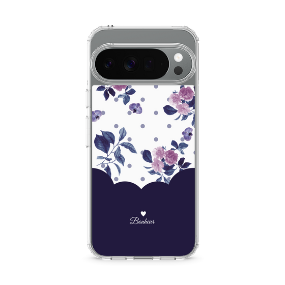 スリムプロテクションケース［ ツインドットフラワー - Navy ］