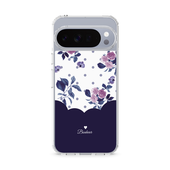 スリムプロテクションケース［ ツインドットフラワー - Navy ］