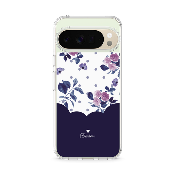 スリムプロテクションケース［ ツインドットフラワー - Navy ］