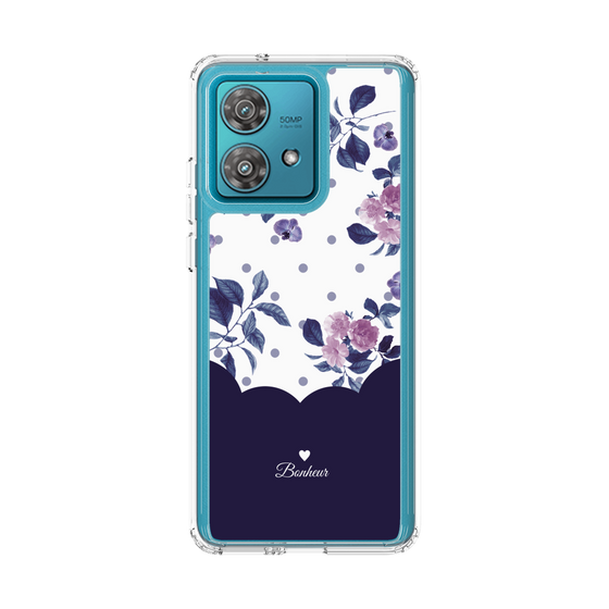 スリムプロテクションケース［ ツインドットフラワー - Navy ］