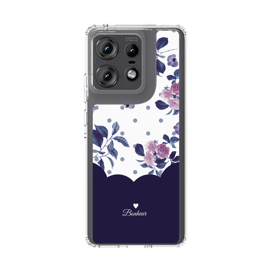スリムプロテクションケース［ ツインドットフラワー - Navy ］