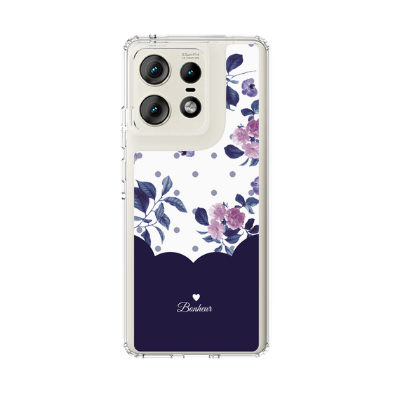 スリムプロテクションケース［ ツインドットフラワー - Navy ］