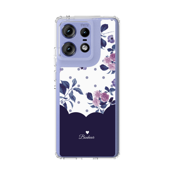 スリムプロテクションケース［ ツインドットフラワー - Navy ］