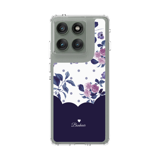 スリムプロテクションケース［ ツインドットフラワー - Navy ］