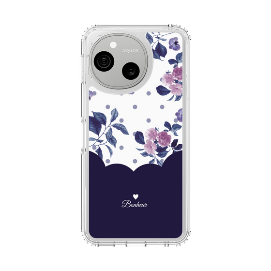 スリムプロテクションケース［ ツインドットフラワー - Navy ］