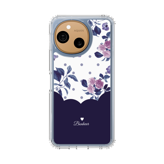 スリムプロテクションケース［ ツインドットフラワー - Navy ］