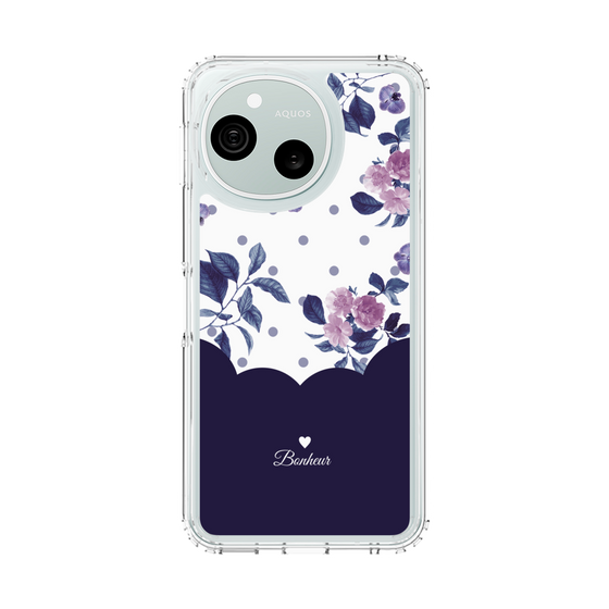 スリムプロテクションケース［ ツインドットフラワー - Navy ］