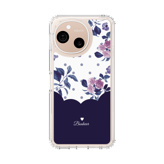 スリムプロテクションケース［ ツインドットフラワー - Navy ］