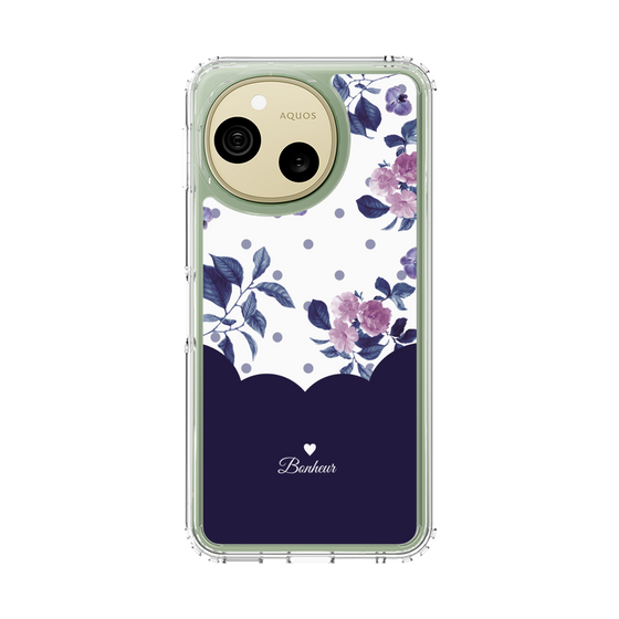 スリムプロテクションケース［ ツインドットフラワー - Navy ］