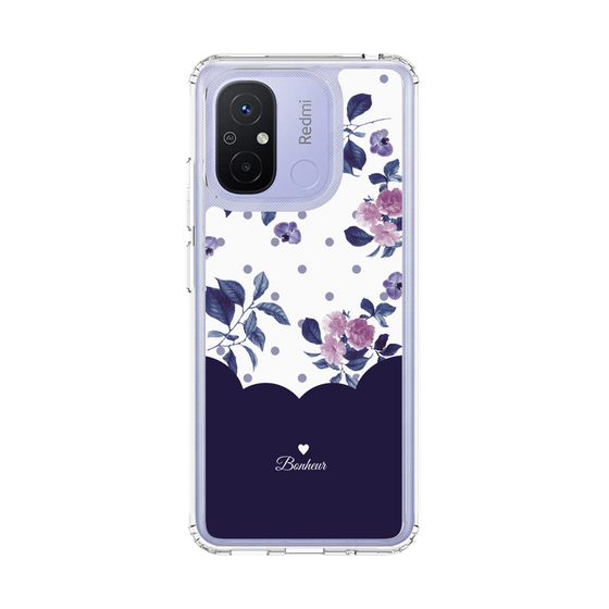 スリムプロテクションケース［ ツインドットフラワー - Navy ］