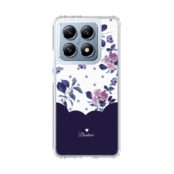 スリムプロテクションケース［ ツインドットフラワー - Navy ］