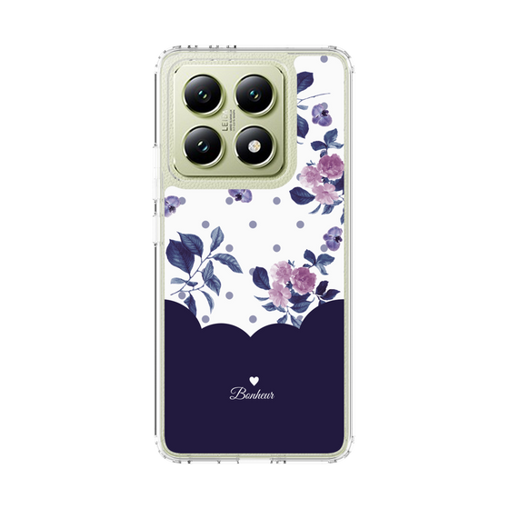 スリムプロテクションケース［ ツインドットフラワー - Navy ］