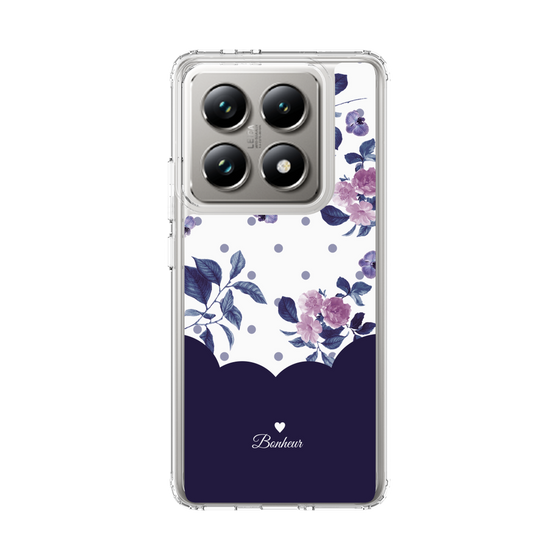 スリムプロテクションケース［ ツインドットフラワー - Navy ］