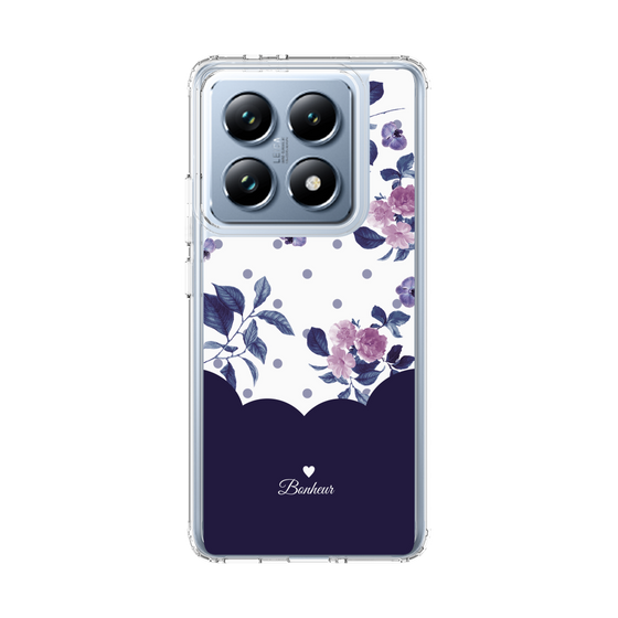 スリムプロテクションケース［ ツインドットフラワー - Navy ］