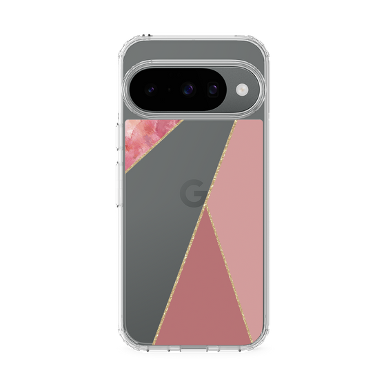 スリムプロテクションケース［ マーブルトライアングルパレット - Pink ］