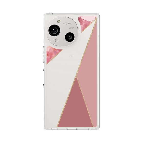スリムプロテクションケース［ マーブルトライアングルパレット - Pink ］