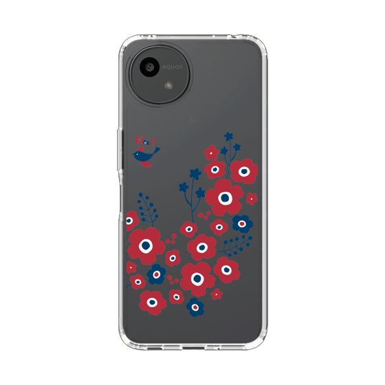 スリムプロテクションケース［ 北欧フラワーバード ］