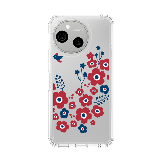 スリムプロテクションケース［ 北欧フラワーバード ］