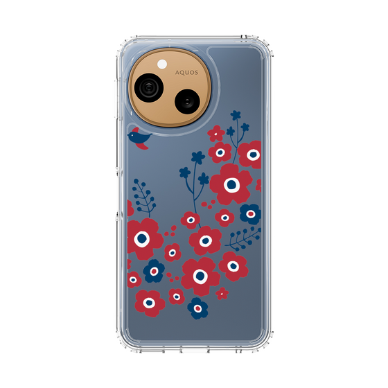 スリムプロテクションケース［ 北欧フラワーバード ］