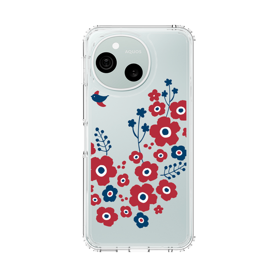 スリムプロテクションケース［ 北欧フラワーバード ］