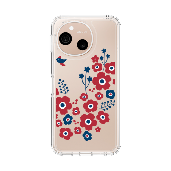スリムプロテクションケース［ 北欧フラワーバード ］
