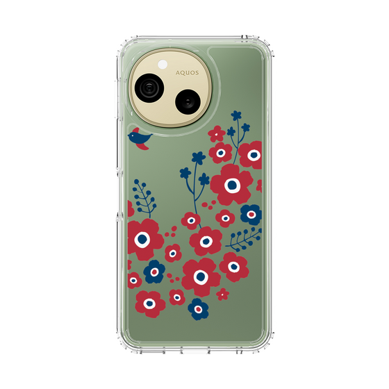 スリムプロテクションケース［ 北欧フラワーバード ］