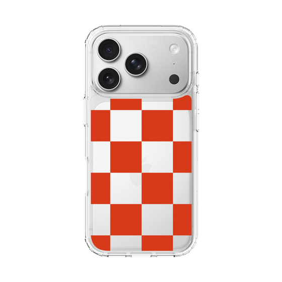 スリムプロテクションケース［ 市松模様 - Red ］