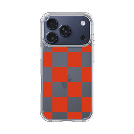 スリムプロテクションケース［ 市松模様 - Red ］