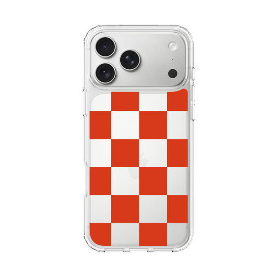 スリムプロテクションケース［ 市松模様 - Red ］