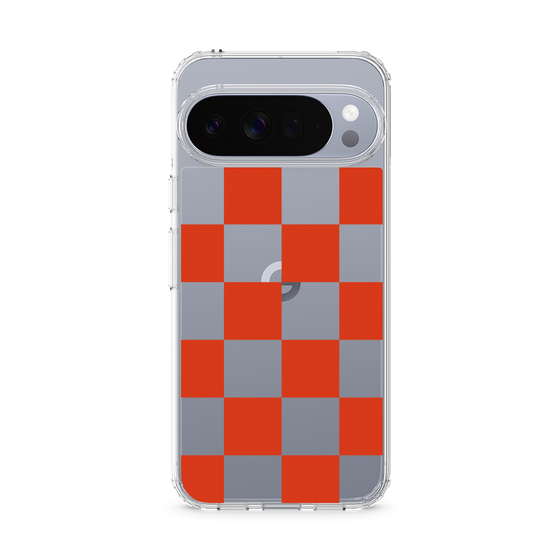 スリムプロテクションケース［ 市松模様 - Red ］