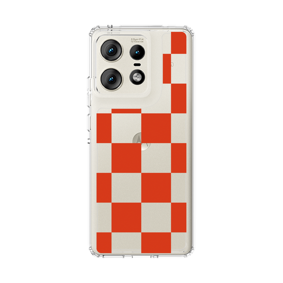 スリムプロテクションケース［ 市松模様 - Red ］