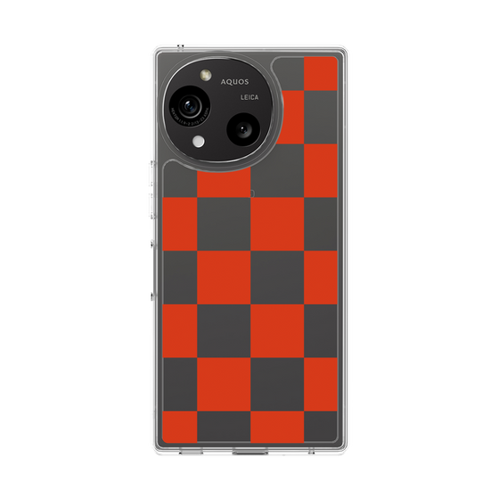 スリムプロテクションケース［ 市松模様 - Red ］