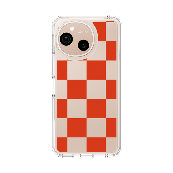 スリムプロテクションケース［ 市松模様 - Red ］