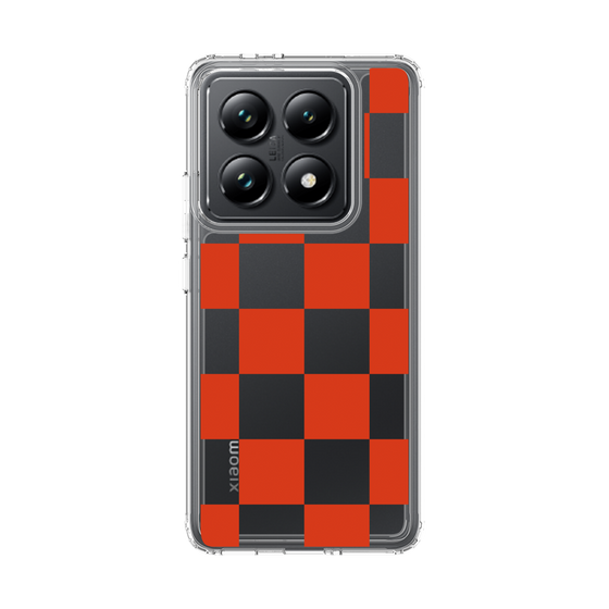 スリムプロテクションケース［ 市松模様 - Red ］