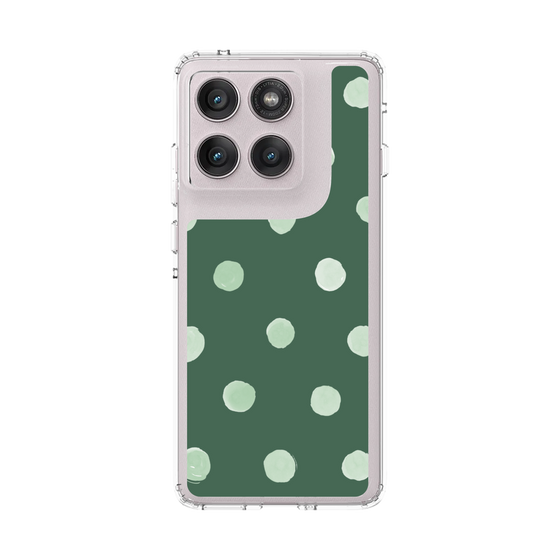 スリムプロテクションケース［ 水彩ドット・レトロカラー - Green ］