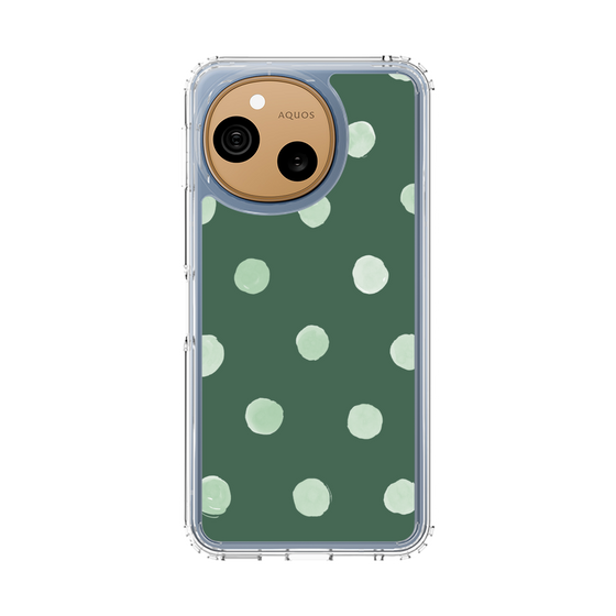 スリムプロテクションケース［ 水彩ドット・レトロカラー - Green ］
