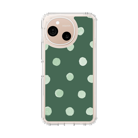 スリムプロテクションケース［ 水彩ドット・レトロカラー - Green ］